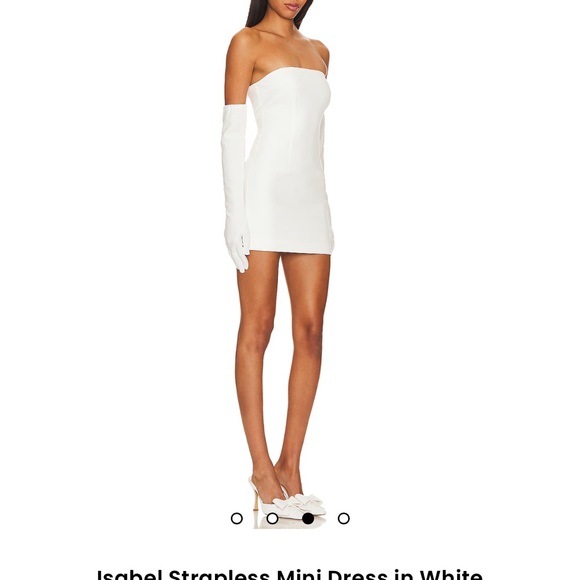 Isabel Strapless Mini Dress in White - Picture 7 of 9